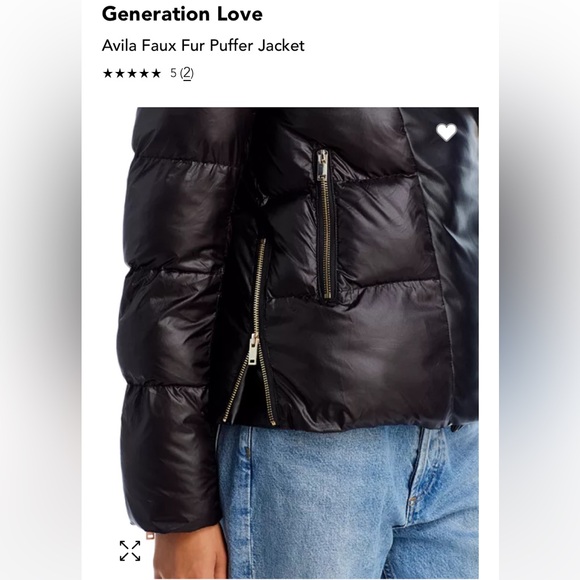 NWT GENERATION LOVE Avila faux fur combo puffer jacket vegan leather moto coat - Picture 13 of 16